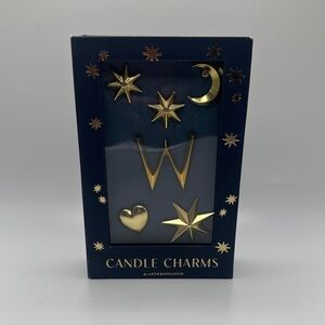 Anthropologie Gold Star and Moon Candle Charms